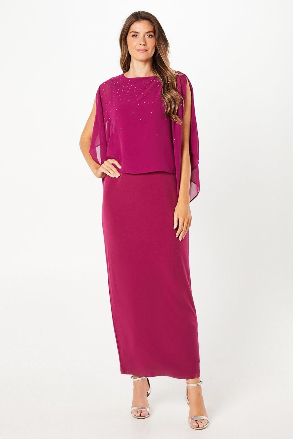 Occasion Hotfix Overlay Formal Maxi Dress