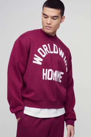 Oversized Boxy Worldwide Print Sweatshirt