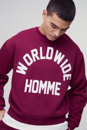 Oversized Boxy Worldwide Print Sweatshirt