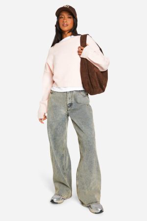 Petite Soft Knit Crew Neck Crop Jumper