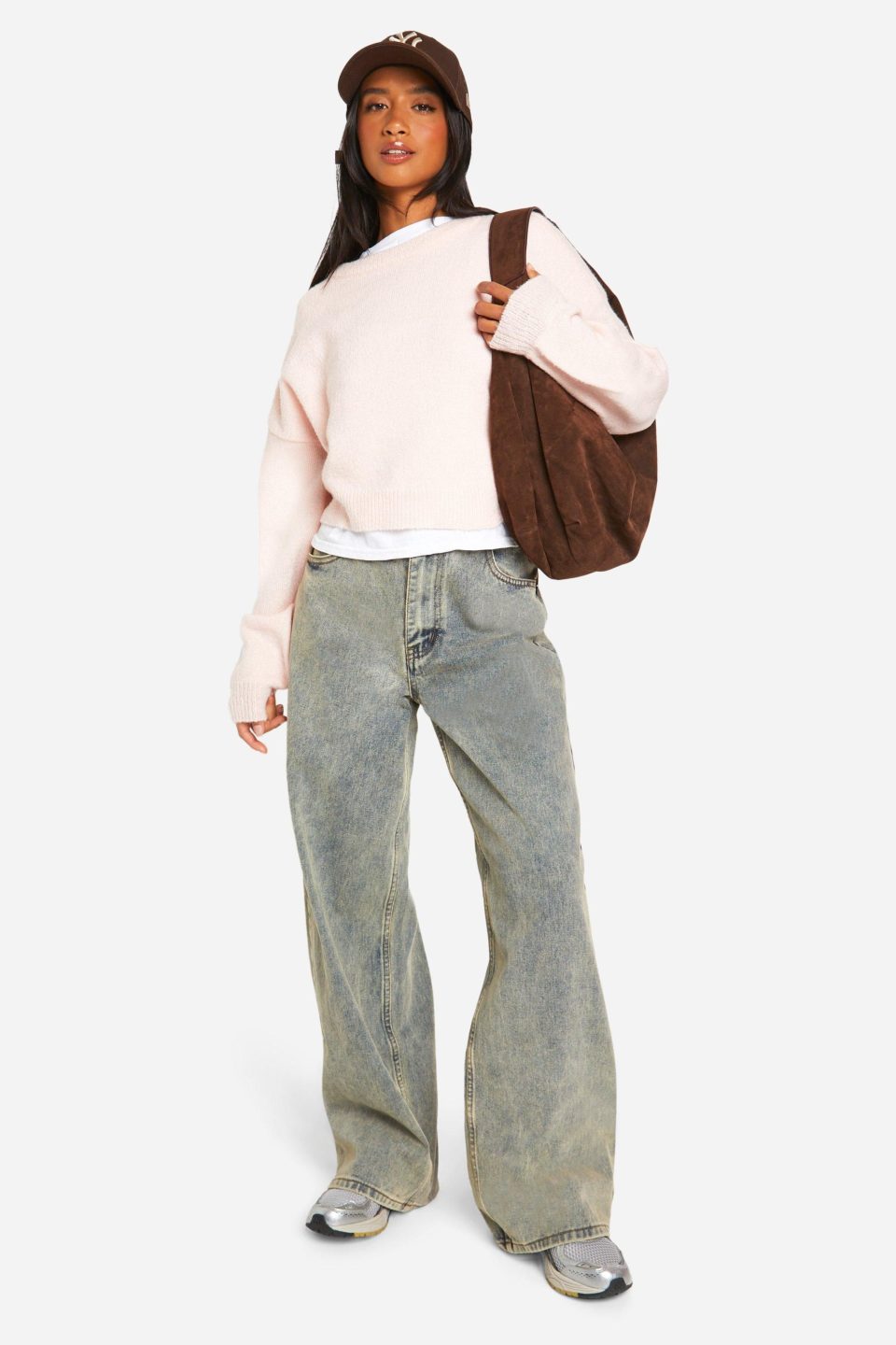Petite Soft Knit Crew Neck Crop Jumper