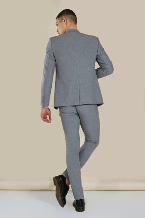 Skinny Grey Single Breasted Jacket