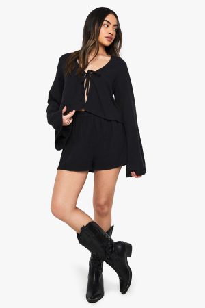 Cheesecloth Elasticated Waist Shorts