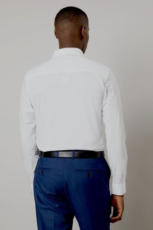 White Premium Cotton Tailored Fit Long Sleeve Shirt