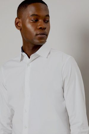 White Premium Cotton Tailored Fit Long Sleeve Shirt