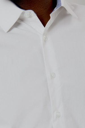 White Premium Cotton Tailored Fit Long Sleeve Shirt