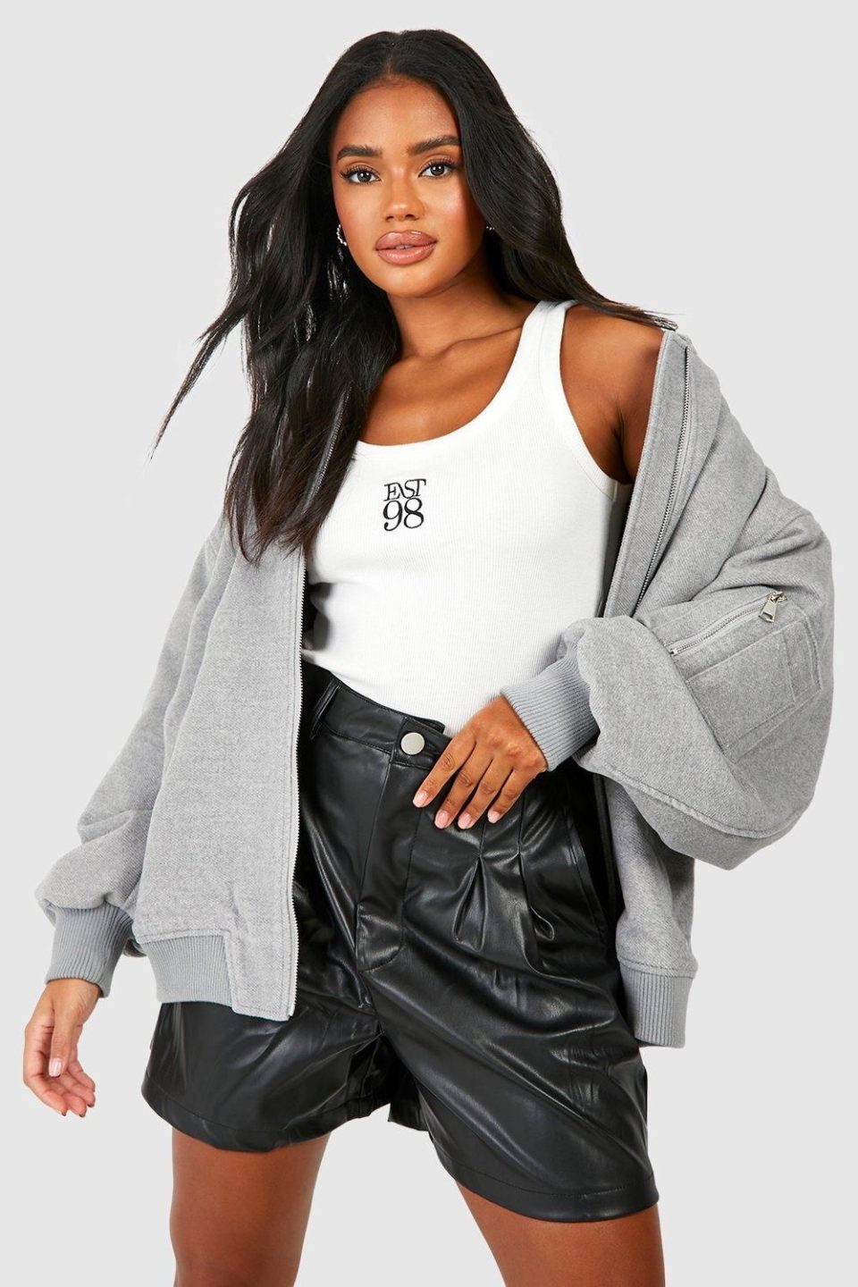 Faux Leather High Waisted Shorts