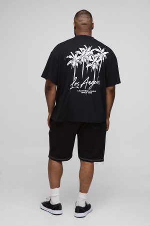 Plus Relaxed Worldwide Contrast Stitch Short