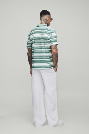 Tall Slim Revere Abstract Textured Polo