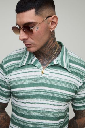 Tall Slim Revere Abstract Textured Polo