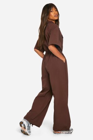 Cargo Woven Utility Jumpsuit