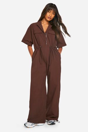 Cargo Woven Utility Jumpsuit