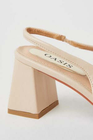 Venus Slingback Mid Block Heel Pointed Court Shoes