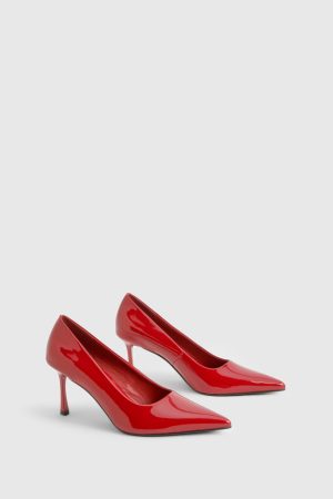 Patent Low Stiletto Court Shoes