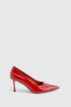 Patent Low Stiletto Court Shoes
