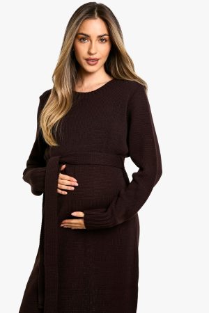 Maternity Crew Neck Jumper Midi Dress