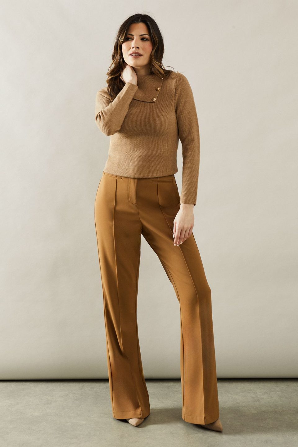 Tall High Waist Flare Trousers