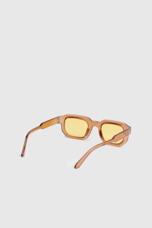 Orange Lens Chunky Square Sunglasses