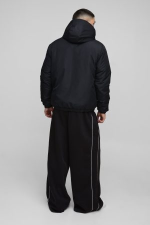 Regular Fit Hooded Lightweight Padded Bomber Jacket