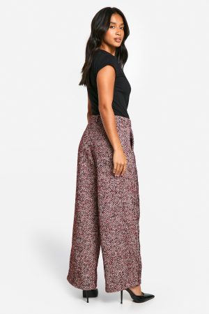 Petite Herringbone Wool Look Trousers