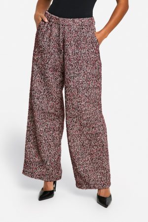 Petite Herringbone Wool Look Trousers