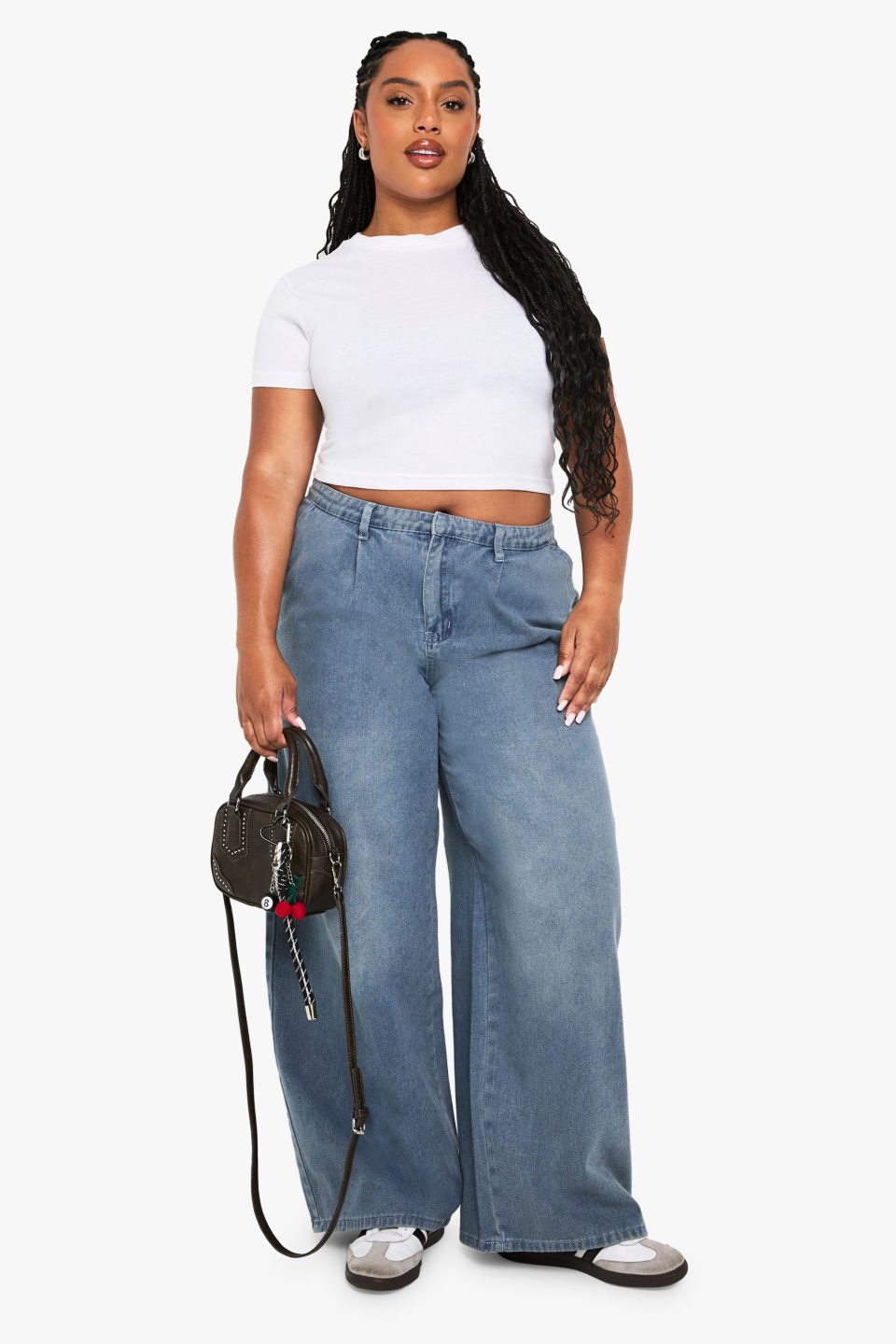 Plus Pleated Wide Leg Jean