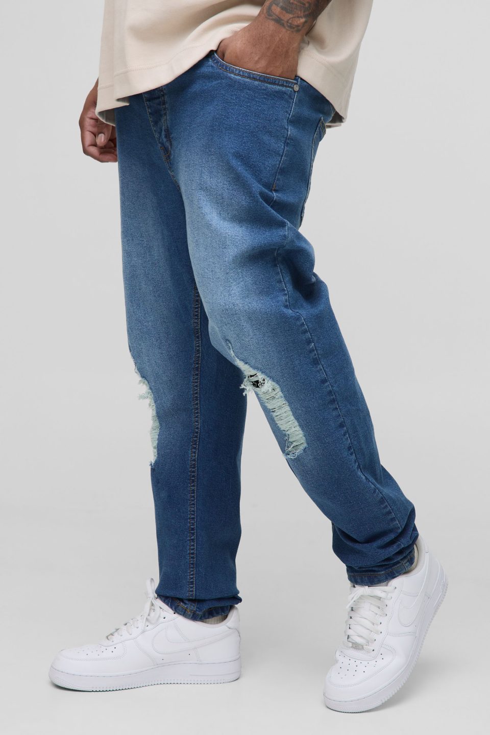 Plus Skinny Ripped Stretch Jeans