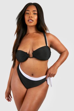 Plus Mono Contrast High Waisted Bikini