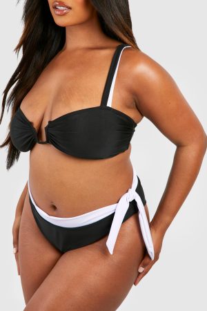 Plus Mono Contrast High Waisted Bikini