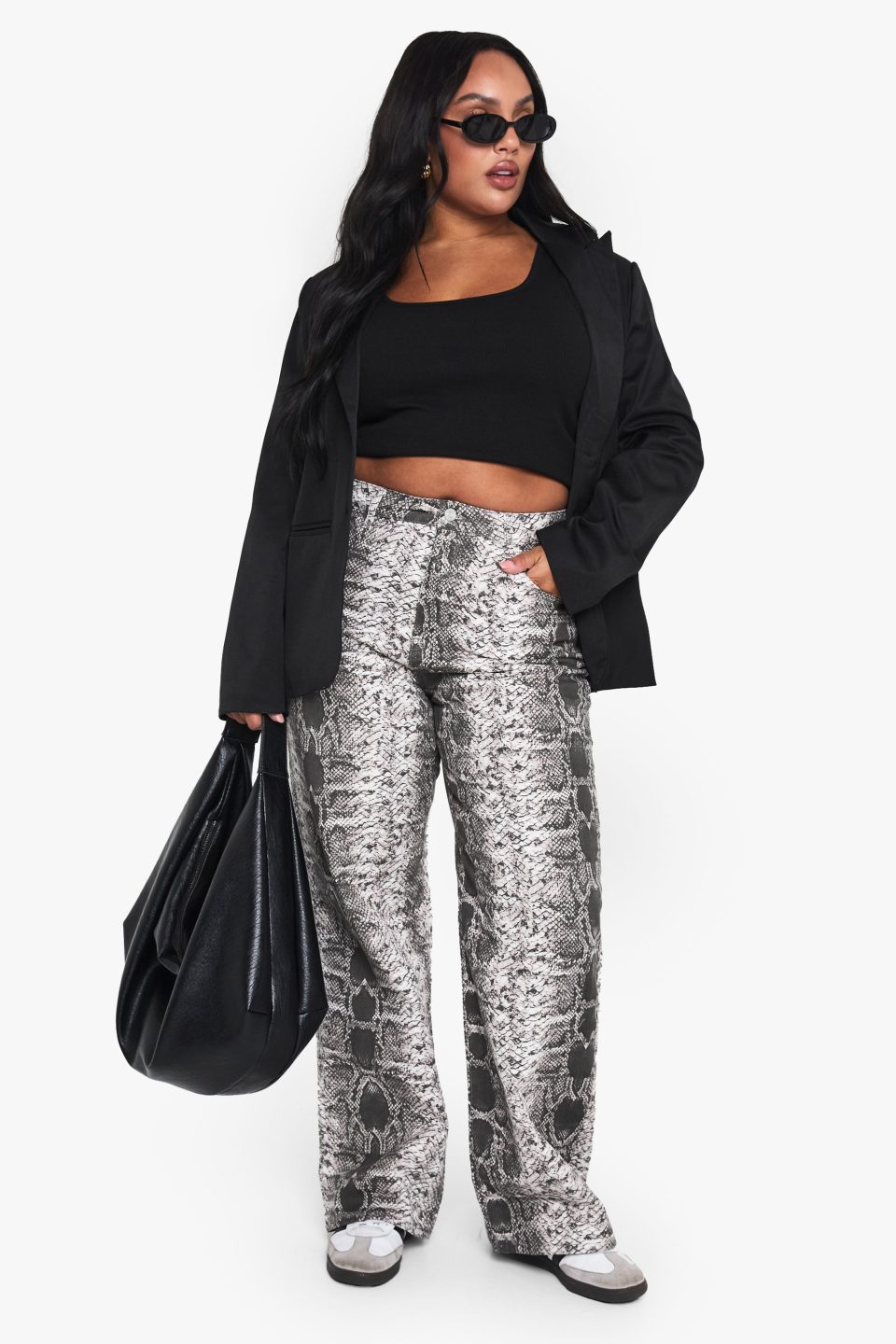 plus snake wide leg jean
