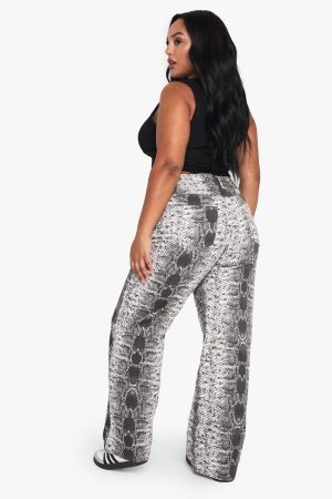 plus snake wide leg jean