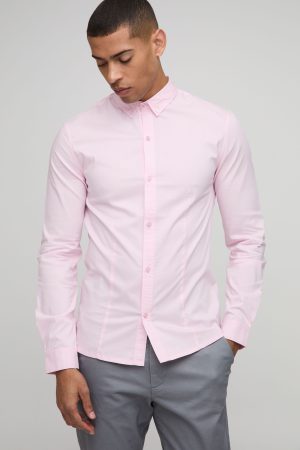 Slim Fit Basic Long Sleeve Collared Shirt