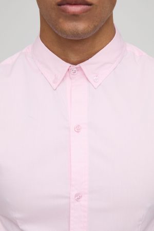 Slim Fit Basic Long Sleeve Collared Shirt