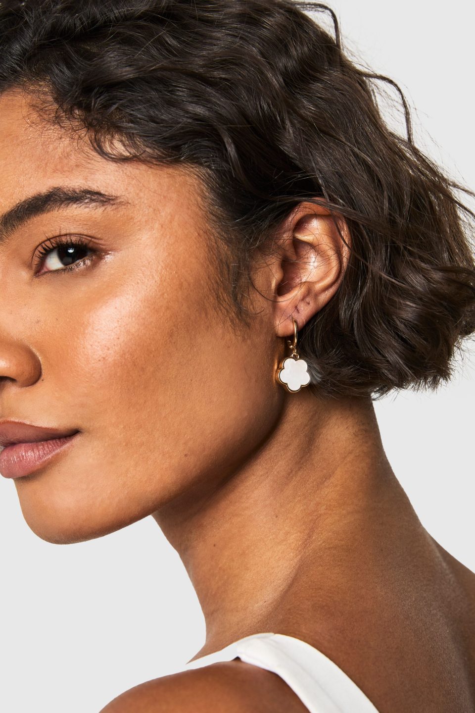 Enamel Flower Detail Earrings
