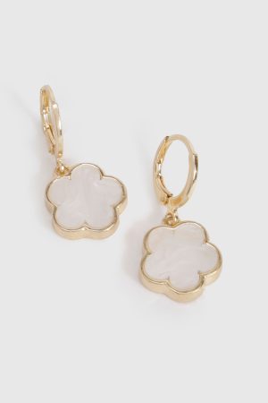 Enamel Flower Detail Earrings