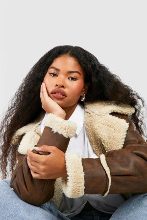 Vintage Look Maxi Aviator Coat