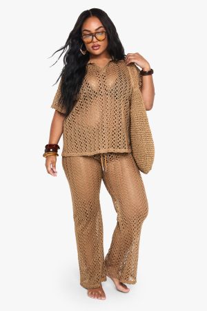 Plus Crochet Overhead Beach Shirt