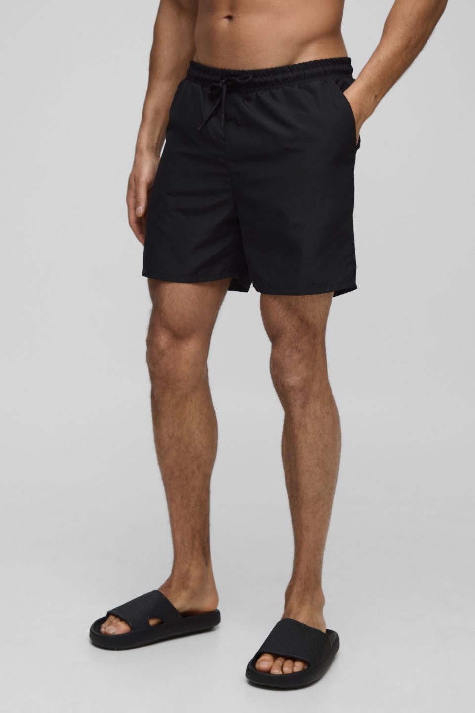 Man Embroidered Mid Length Swim Short