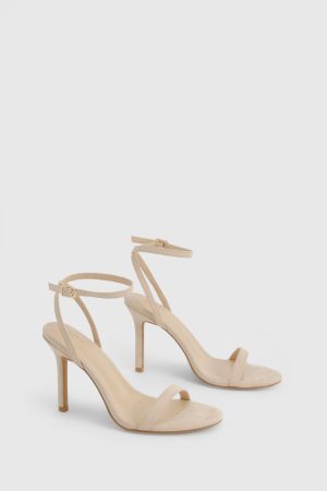 Faux Suede Barely There Heels