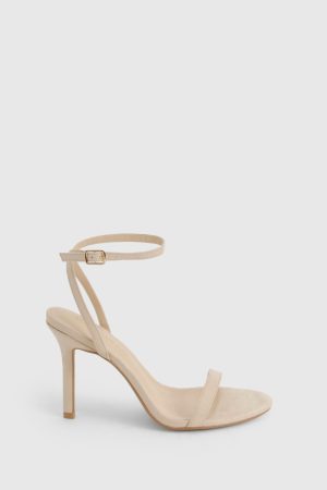 Faux Suede Barely There Heels