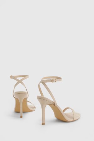 Faux Suede Barely There Heels