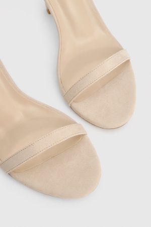 Faux Suede Barely There Heels
