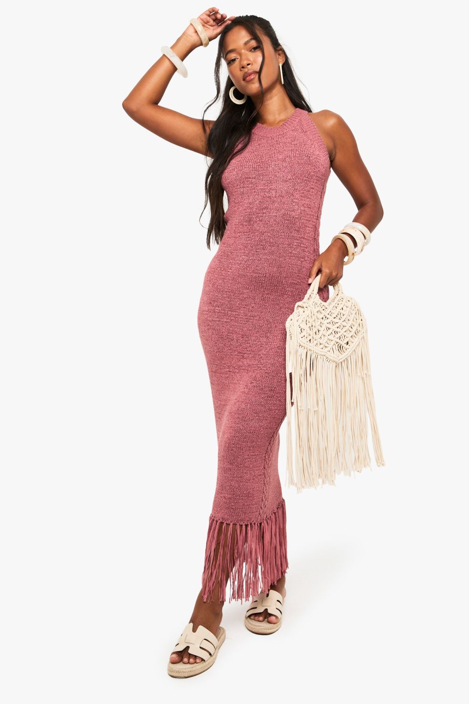 Tassel Detail Crochet Dress