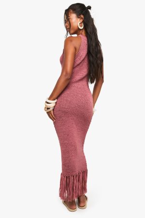 Tassel Detail Crochet Dress
