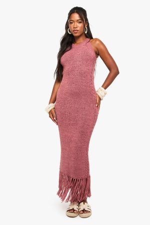 Tassel Detail Crochet Dress