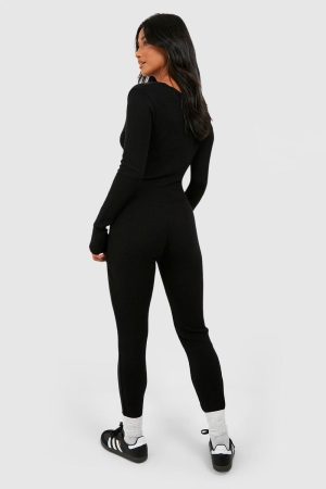 Petite Knit Scoop Neck Jumpsuit