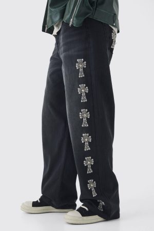 Tall Baggy Rigid Embellished Jeans