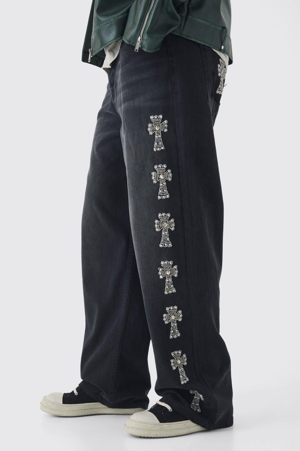 Tall Baggy Rigid Embellished Jeans