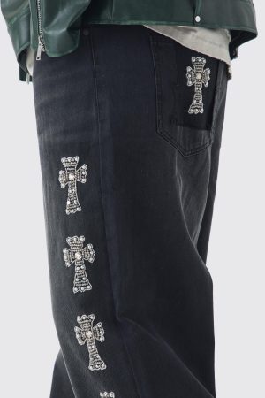 Tall Baggy Rigid Embellished Jeans