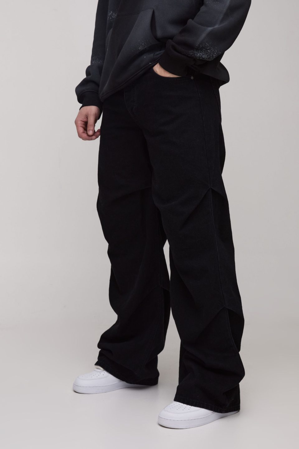 Tall Baggy Ruched Detail Jeans